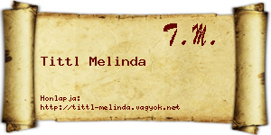 Tittl Melinda névjegykártya